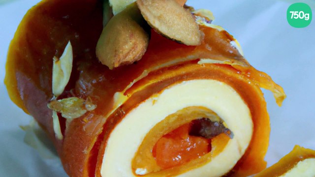 Gâteau roulé abricot, miel et amandes