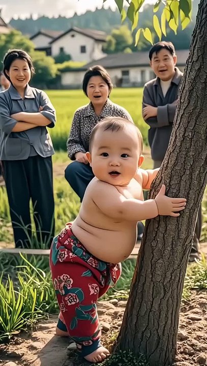 The Secret Formula for  Viral AI  Music Videos –Tiny baby huge power! Pulling out the tree 😃   ai animated funny video   #trending #funny #ai (1)