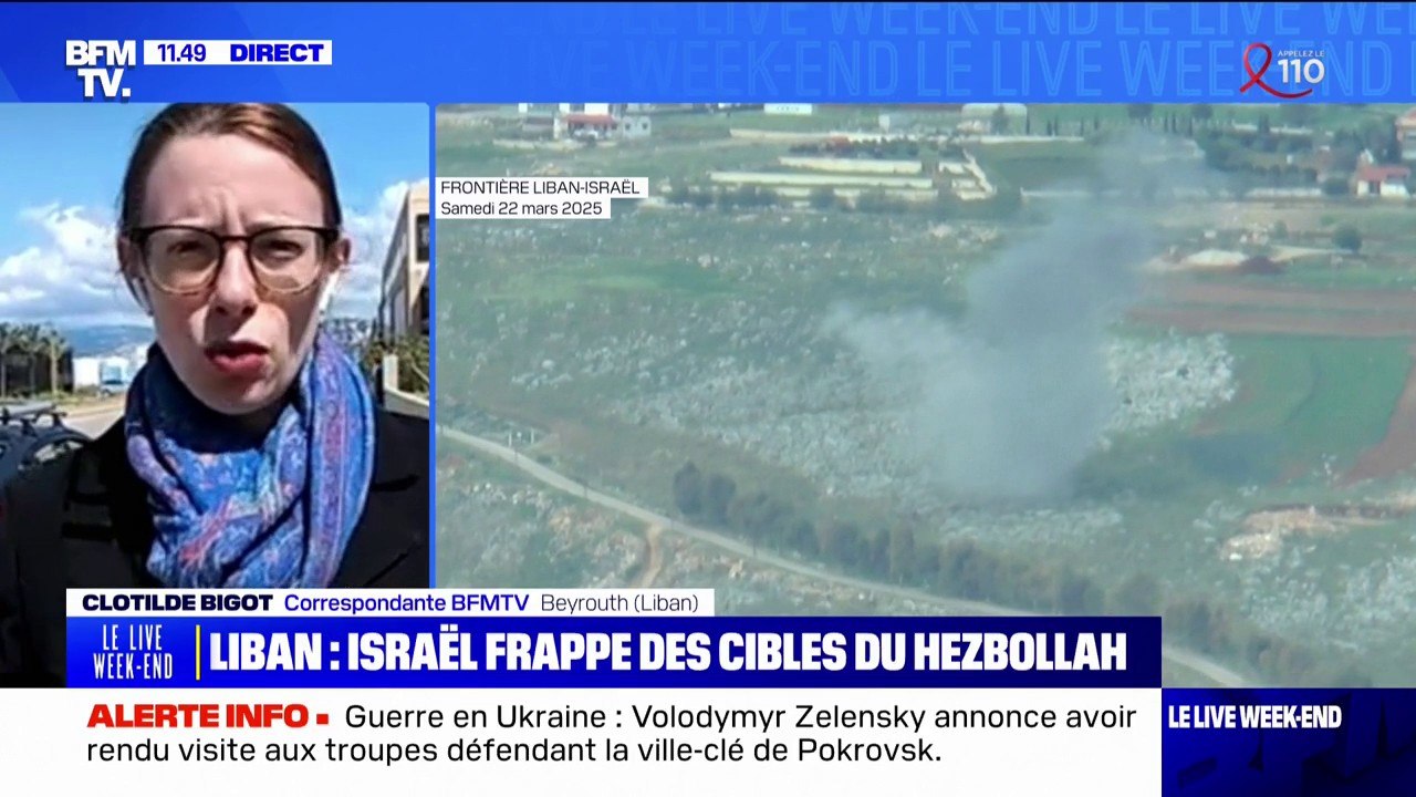L'armée israélienne annonce ce samedi 22 mars mener des frappes contre des "cibles terroristes du Hezbollah dans le sud du Liban"