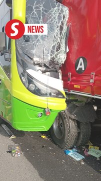 Five injured in tour bus-lorry collision on Elite Highway