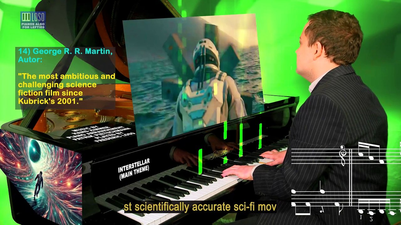 Interstellar – Main Theme | Left-Handed Piano 🎹 | Live Notes, Synthesia & Custom Trailer