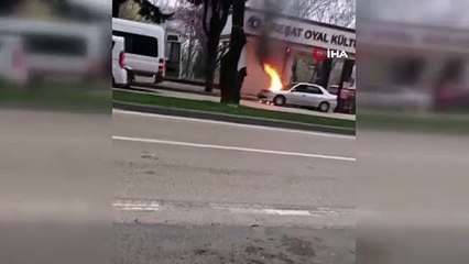 Seyir halinde alev alev yandı