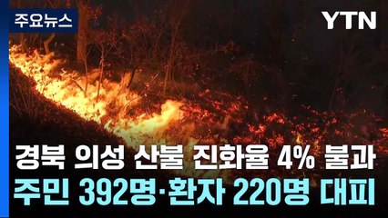 경북 의성 산불 진화율 4% 불과...주민 392명·환자 220명 대피 / YTN