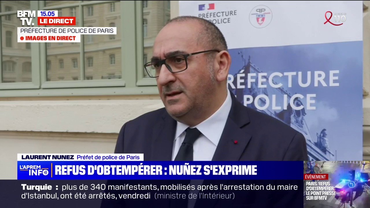 "Les trois personnes ont été interpellées": Laurent Nuñez, préfet de police de Paris, revient sur l'impressionnant carambolage impliquant deux voitures de police après un refus d'obtempérer