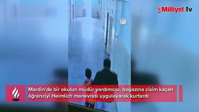 Boğazına cisim kaçan öğrenciyi müdür yardımcısı kurtardı