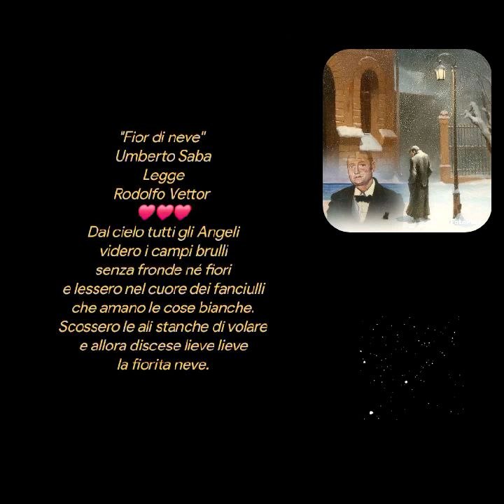 "Fior di neve" Umberto Saba Legge Rodolfo Vettor ❤️❤️❤️