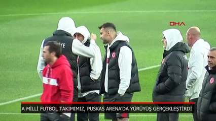 A Milli Futbol Takımız, Puskas Arena'da yürüyüş yaptı