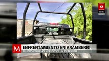 Enfrentamiento en Aramberri, NL, deja dos policías heridos y un detenido