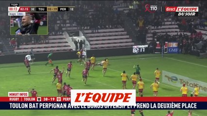 Toulon s'offre Perpignan avec le bonus offensif - Rugby - Top 14