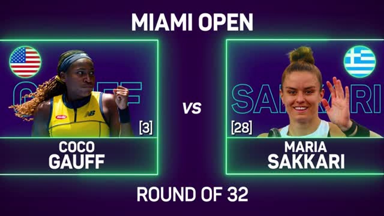 Gauff advances past Sakkari in straight sets at Miami Open