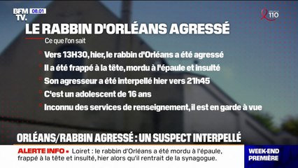 Orléans: un rabbin mordu et frappé à la tête en pleine rue ce samedi, un mineur interpellé