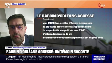 Rabbin agressé à Orléans: "J'ai tout de suite compris que c'était antisémite", atteste un témoin de l'agression
