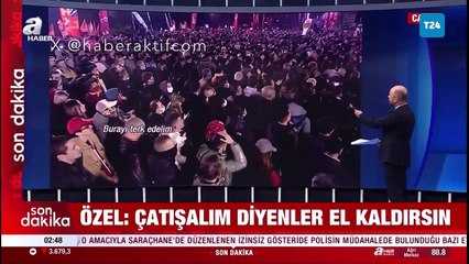 Özgür Özel halk oylaması yaptı, A Haber konuşmanın sonunu keserek hedef gösterdi