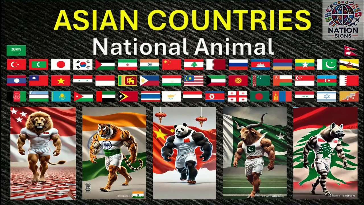 National Animals of Countries | Countries Flags | Asian Countries National Animal