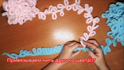 Детский плед из ALIZE PUFFY. Узор "Плетенка". Мастер-класс