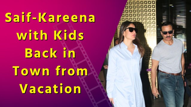 Saif Ali Khan Spotted At Mumbai Airport With Wife Kareena Kapoor and Their Sons Taimur and Jeh 