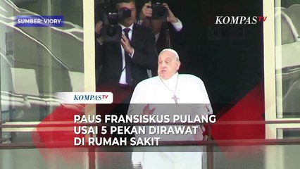 Penampakan Paus Fransiskus Muncul di Balkon Rumah Sakit