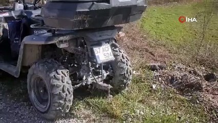 Sinop’ta kontrolden çıkan ATV bariyere çarptı