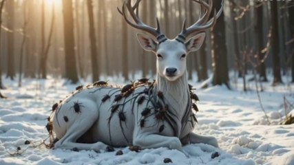 A reindeer was injured by barnacles and parasites, A rescue team successfully rescued the reindeer.