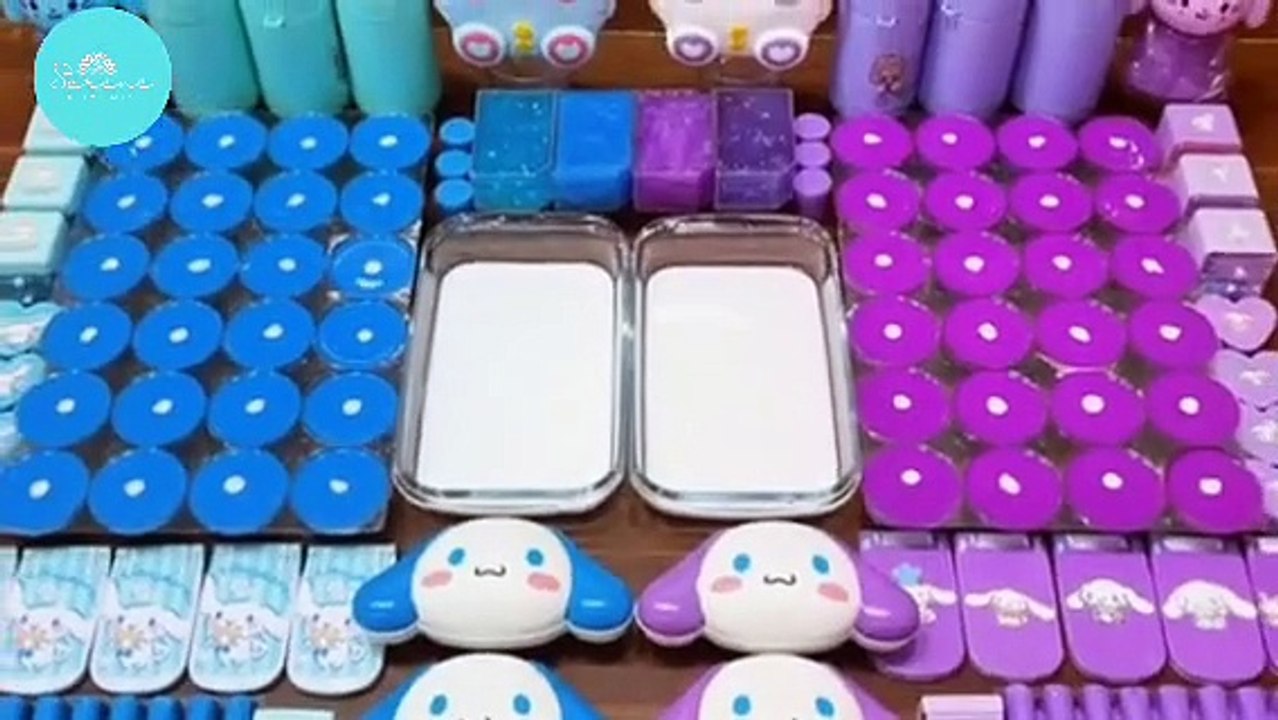 : Mesmerizing ASMR Slime Mixing | Sky Blue & Purple Glitter Galore! ✨