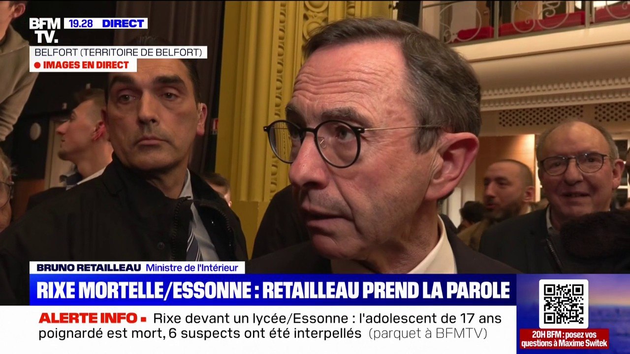 Rixe mortelle en Essonne: "Il faudra changer la politique pénale pour les mineurs", réagit Bruno Retailleau