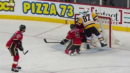 Penguins 16-17 Season - Crosby ties it late vs Flames with questionable goal