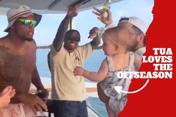 Enjoying the off-season! Tua Tagovailoa and Baker Mayfield partying with their families over a yacht