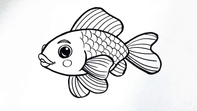 How to draw a fish easy step by step __ Easy fish drawing for beginners