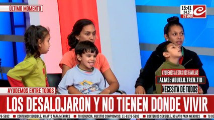 Viven en la calle con sus hijos menores: buscan un lugar para vivir