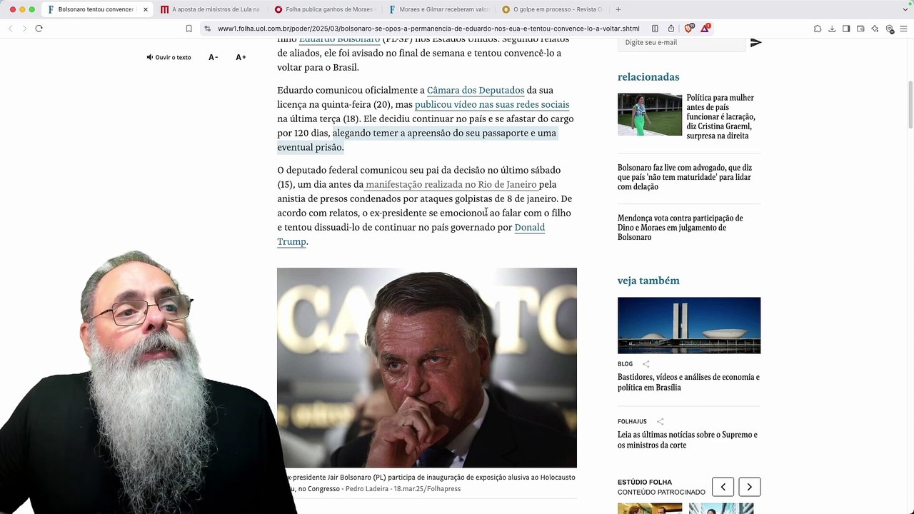 BOLSONARO foi CONTRA PERMANÊNCIA de EDUARDO BOLSONARO nos ESTADOS UNIDOS: VAI parecer que TÁ FUGINDO