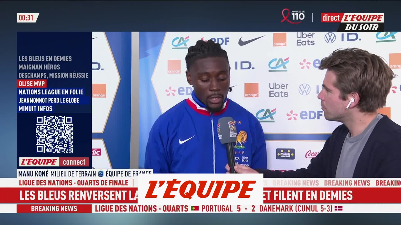 Manu Koné : « On voulait se rattraper du match aller » - Foot - Bleus