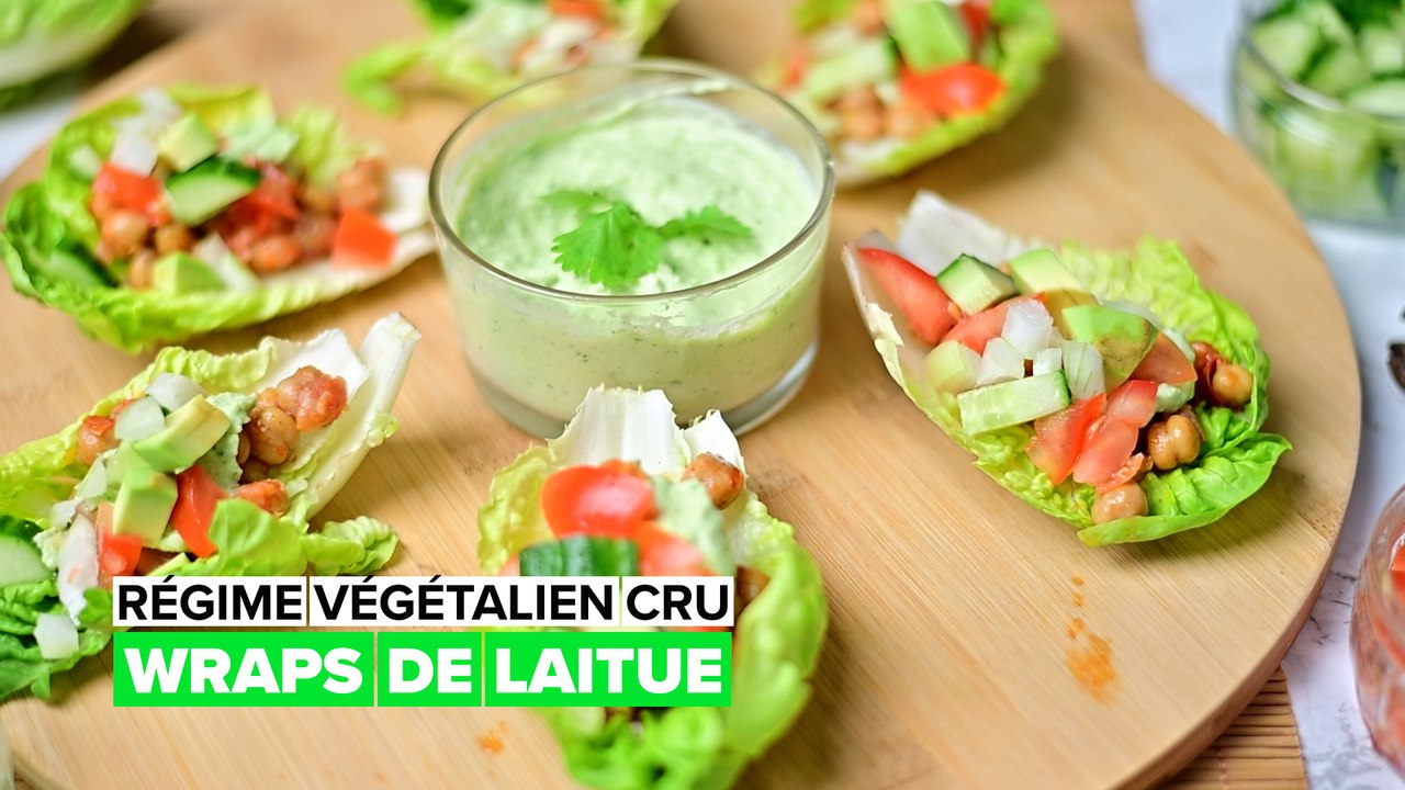 Régime végétalien cru : recettes de wraps