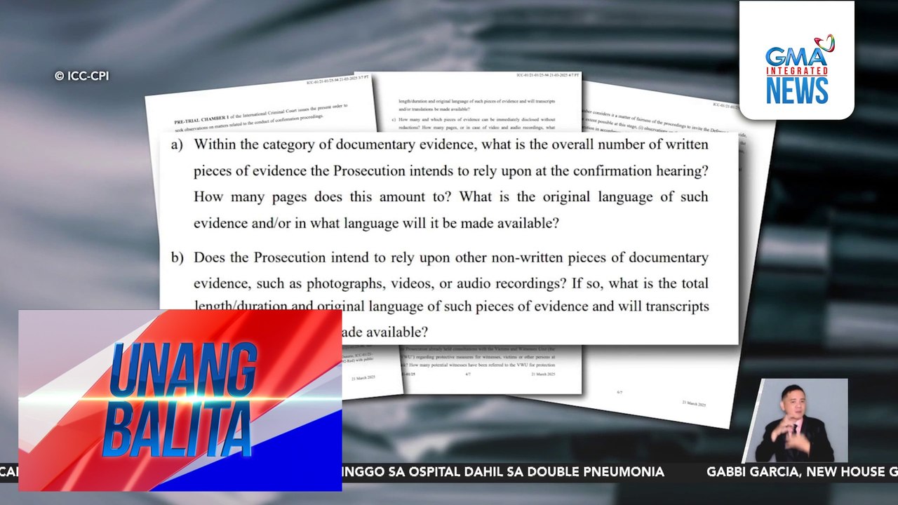 ICC, inatasan ang prosekusyon at depensa sa kaso ni FPRRD na magsumite ng mga dokumento sa Abril | Unang Balita