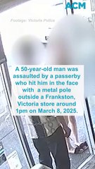 Man assaulted by stranger brandishing metal pole