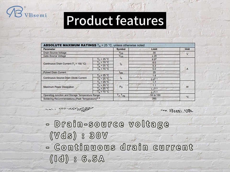 2SK1582-VB is a SOT23 package N-Channel field effect MOS tube