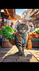 Cooking vlog of Tabby cat