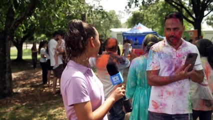 Explosions of cheerful colour as Darwin’s Hindu community celebrate Holi festival