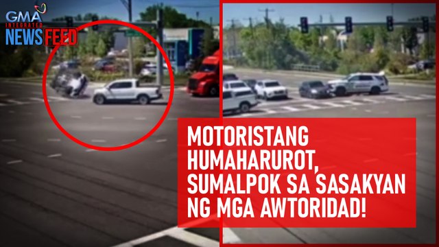 Motoristang humaharurot, sumalpok sa sasakyan ng mga awtoridad! | GMA Integrated Newsfeed