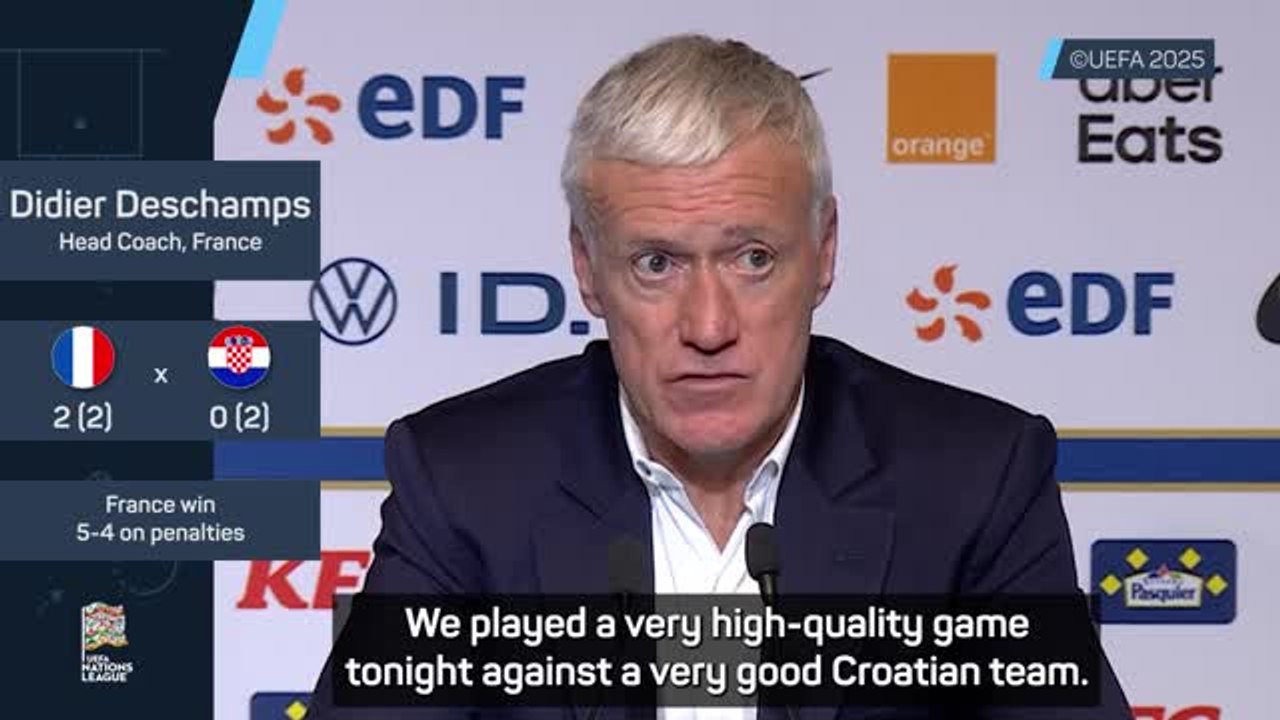 Deschamps hails France's 'great performance' after shootout win over Croatia