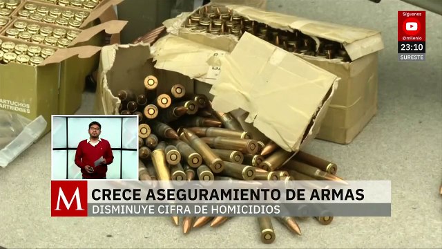 Aumento en decomisos de armas de fuego reduce homicidios en México, según la Sedena