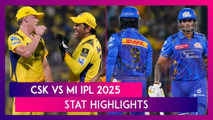 CSK vs MI IPL 2025 Stat Highlights: Chennai Super Kings Start Campaign With Four-Wicket Win