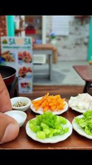 Making a spicy noodles in mini kitchen