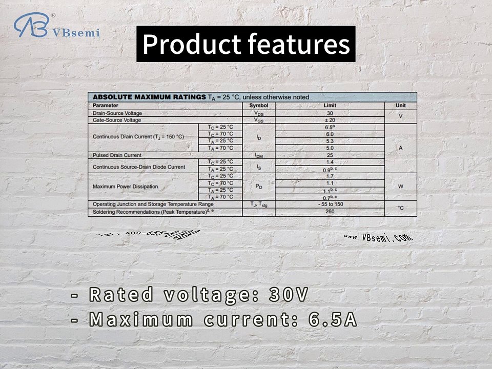 K1657-VB is a SOT23 package N-Channel field effect MOS tube