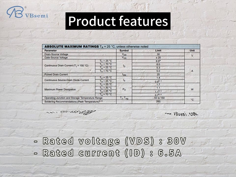 SSF2318E-VB is a SOT23 package N-Channel field effect MOS tube