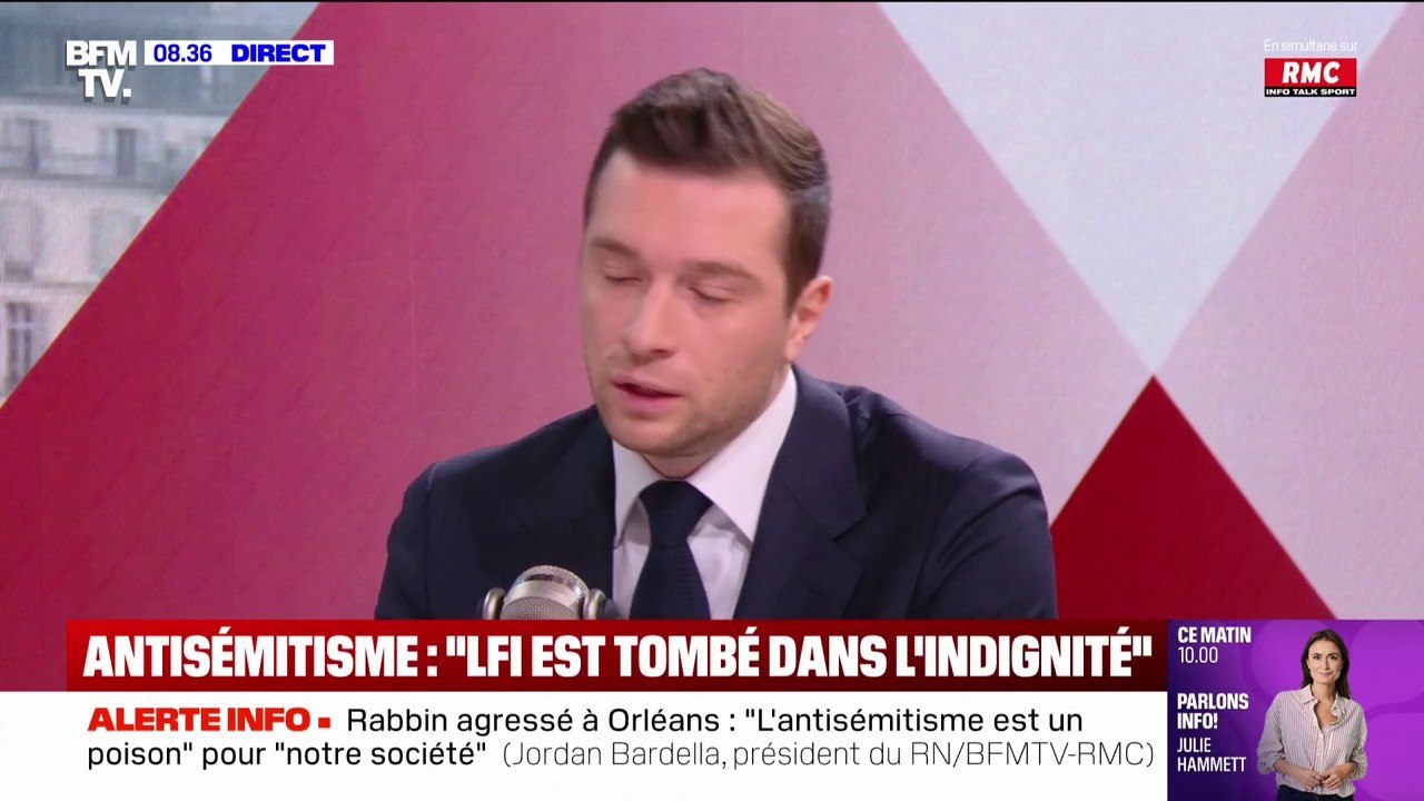 Antisémitisme: “Le Rassemblement national n’est plus le Front national”, déclare Jordan Bardella (RN)