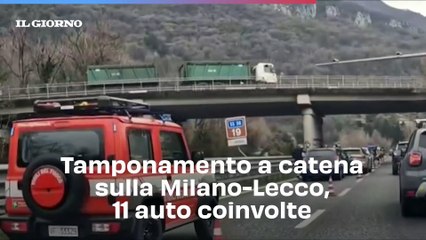Tamponamento a catena  sulla Milano-Lecco, 11 auto coinvolte