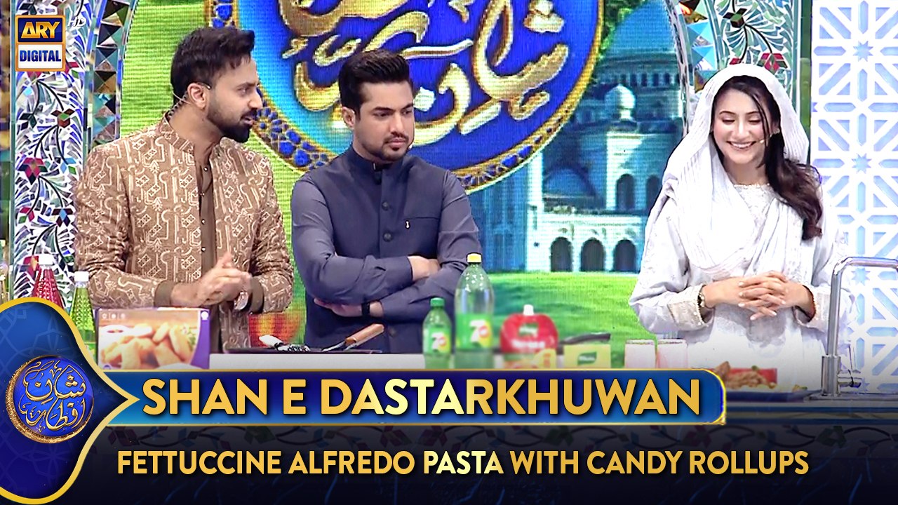 Shan e Dastarkhuwan | Recipe: Fettuccine Alfredo Pasta With Candy Rollups | 24 March 2025 | #shaneiftar