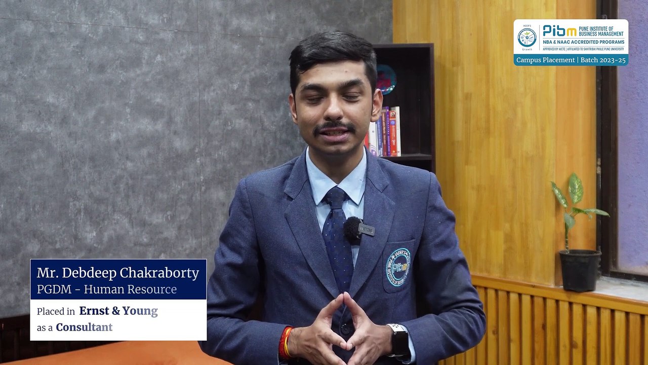 Batch 2023-25 Placements -  Mr. Debdeep   EY   PIBM Pune