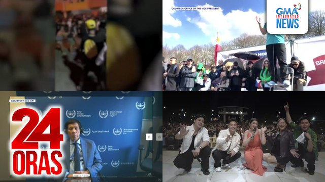 24 Oras: (Part 1) Riot sa Taytay, Rizal dahil sa siksikan; sunog sa Mandaluyong; VP Sara, nag-aalala sa amang si FPRRD na baka matulad sa sinapit ni Ninoy Aquino; reaksyon ng pamilya Aquino at Malacañang, atbp.