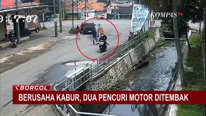 Rekaman CCTV 2 Pencuri Motor di Probolinggo Ditembak Polisi Karena Berusaha Kabur